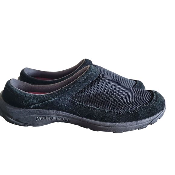 Merrell Encore Breeze Clogs Mules Shoes Women's Size 9 Black Suede Mesh Casual - Picture 4 of 9